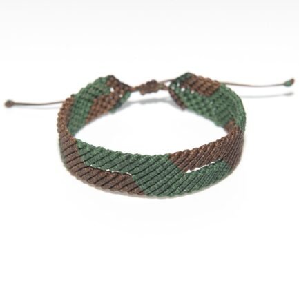 ανδρικο βραχιολι macrame SHEN πρασινο καφε