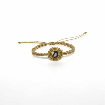 ΒΡΑΧΙΟΛΙ MACRAME NEFERTARI ΧΡΥΣΟ ΜΕ ΜΑΥΡΗ ΧΑΝΔΡΑ