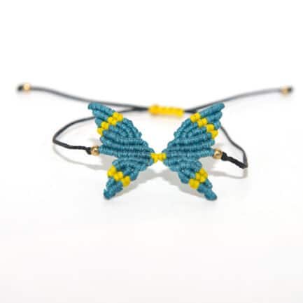 ΒΡΑΧΙΟΛΙ MACRAME ΠΕΤΑΛΟΥΔΑ ΤΙΡΚΟΥΑΖ ΚΙΤΡΙΝΟ