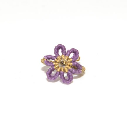 ΔΑΧΤΥΛΙΔΙ MACRAME ΜΑΡΓΑΡΙΤΑ ΜΩΒ ΧΡΥΣΟ