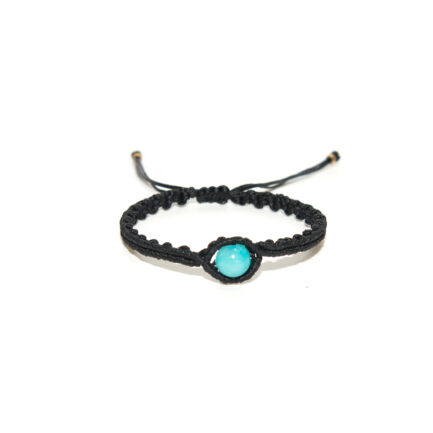 ΒΡΑΧΙΟΛΙ MACRAME OHIN ΜΑΥΡΟ ΜΕ ΝΕΦΡΙΤΗ ΜΠΛΕ