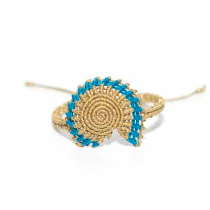 ΒΡΑΧΙΟΛΙ MACRAME ΚΟΧΥΛΙ ΧΡΥΣΟ ΤΙΡΚΟΥΑΖ ΜΕΤΑΛΙΖΕ