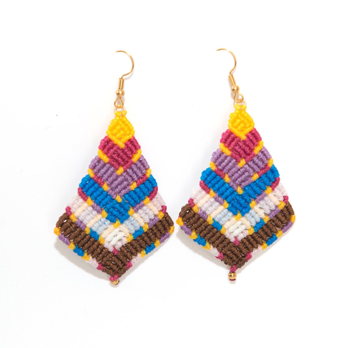 ΣΚΟΥΛΑΡΙΚΙΑ MACRAME IDIBA ΚΙΤΡΙΝΟ ΛΙΛΑ ΜΠΛΕ ΡΟΥΑ