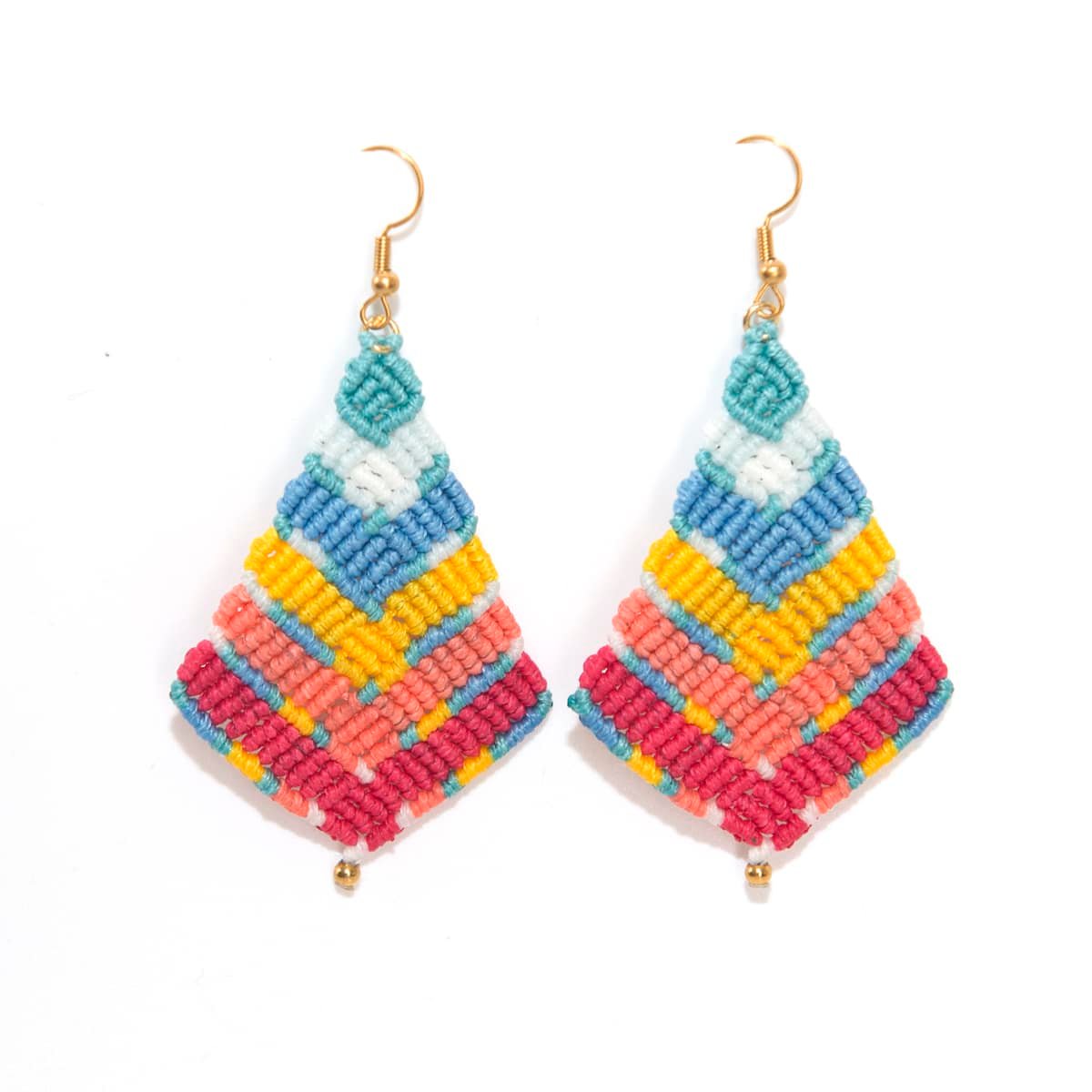 ΣΚΟΥΛΑΡΙΚΙΑ MACRAME IDIBA ΚΙΤΡΙΝΟ ΡΟΖ ΛΕΥΚΟ