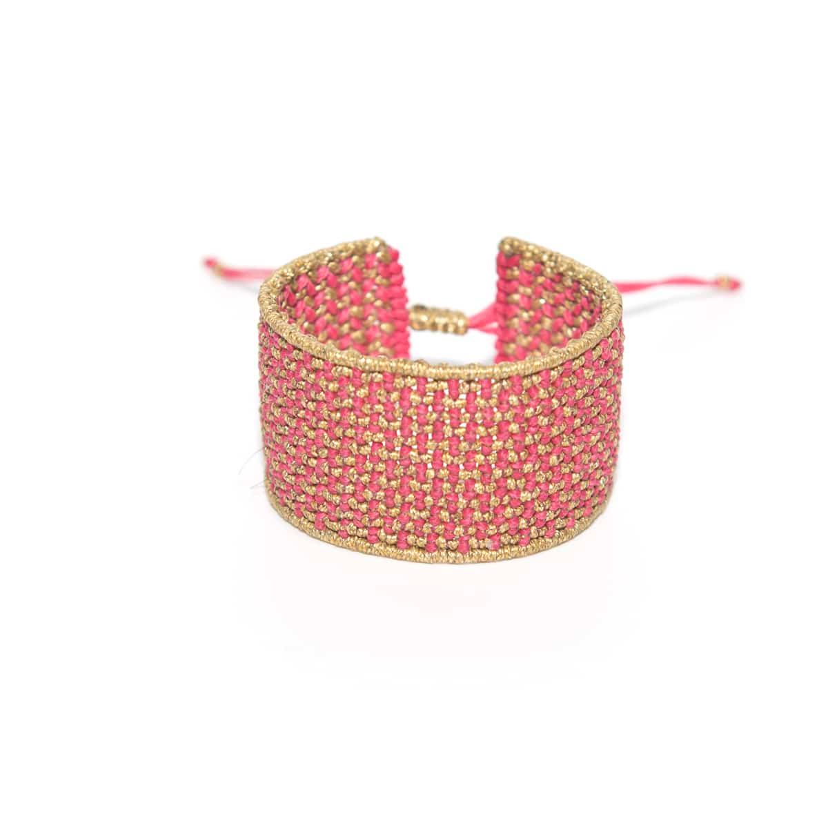 ΒΡΑΧΙΟΛΙ MACRAME ASHAKI ΚΟΡΑΛΙ ΧΡΥΣΟ