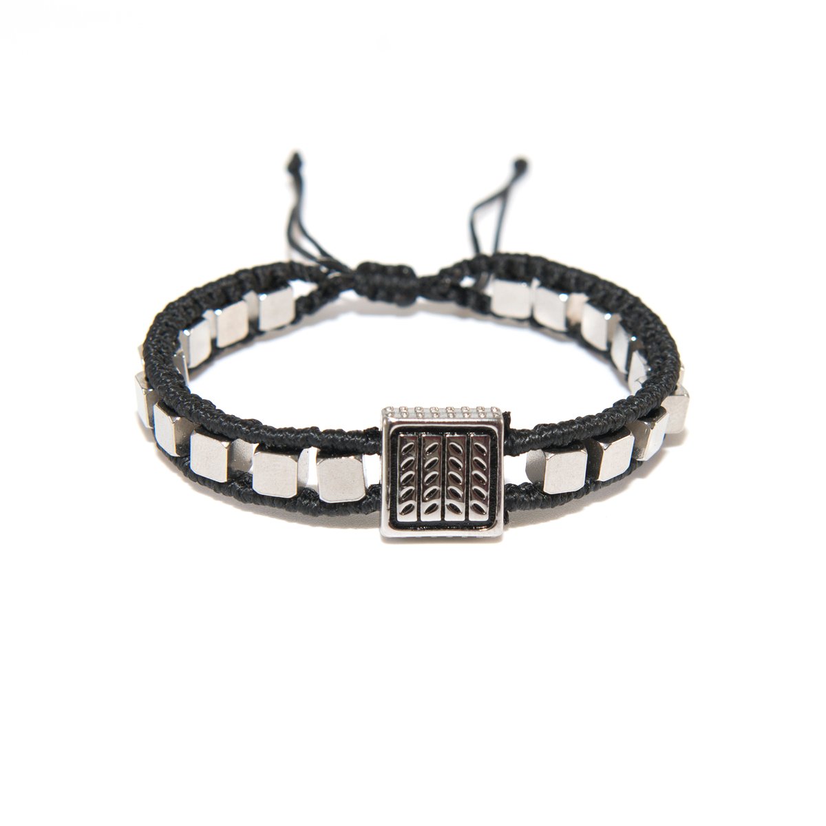 ΒΡΑΧΙΟΛΙ MACRAME BAAKO ΜΑΥΡΟ ΜΕ ΑΤΣΑΛΙΝΑ ΣΤΟΙΧΕΙΑ